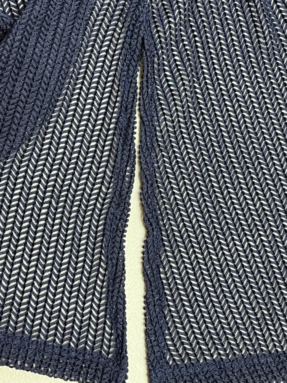 Notations Navy Open-Front Long Open Knit Cardigan - Picture 7 of 11
